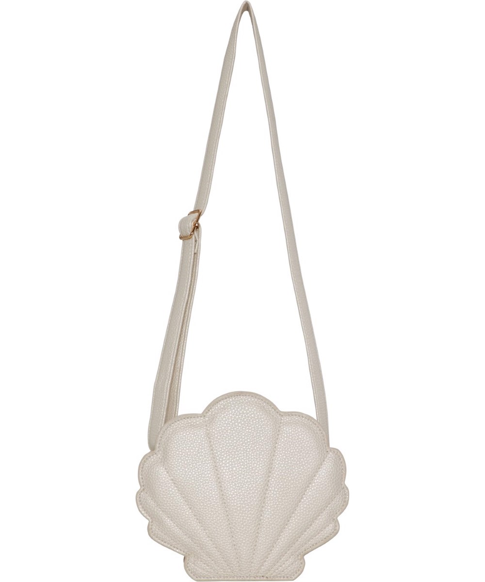 Seashell bag - Mother Of Pearl - Mother of pearl coloured sea shell bag in faux leather with adjustable strap and zipper
