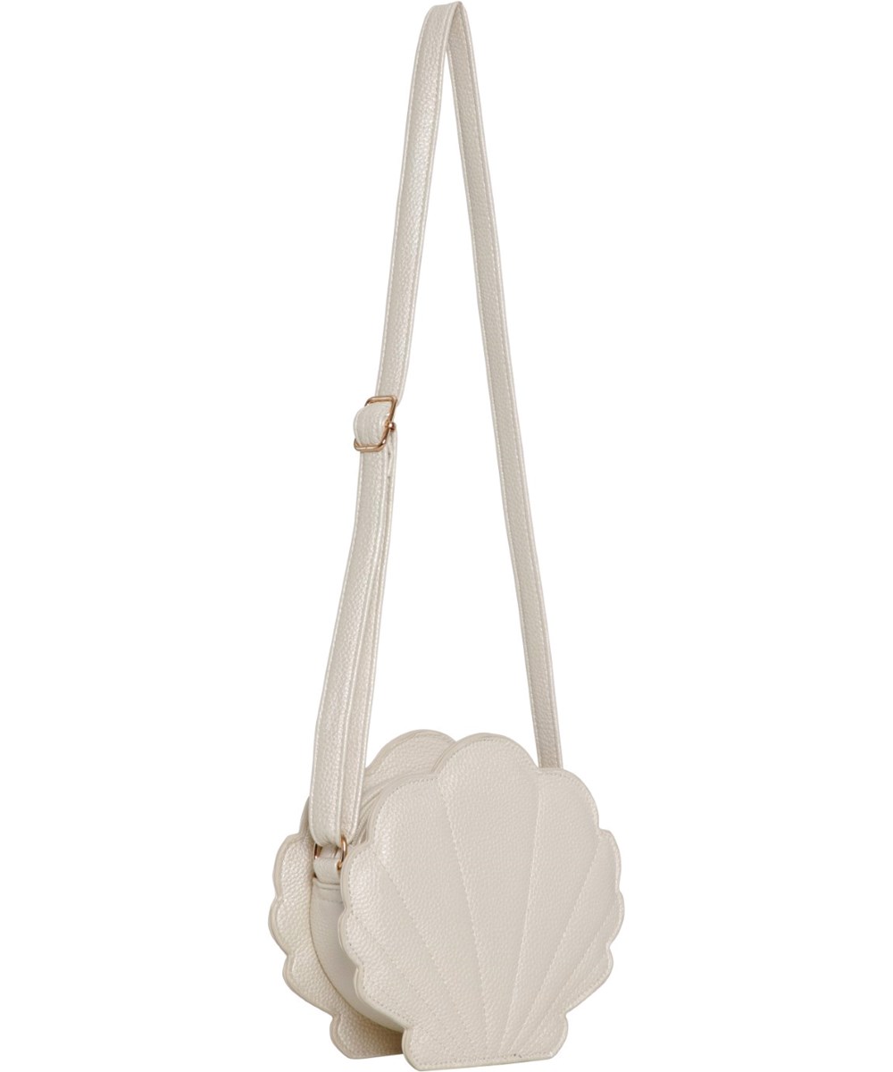 Seashell bag - Mother Of Pearl - Mother of pearl coloured sea shell bag in faux leather with adjustable strap and zipper