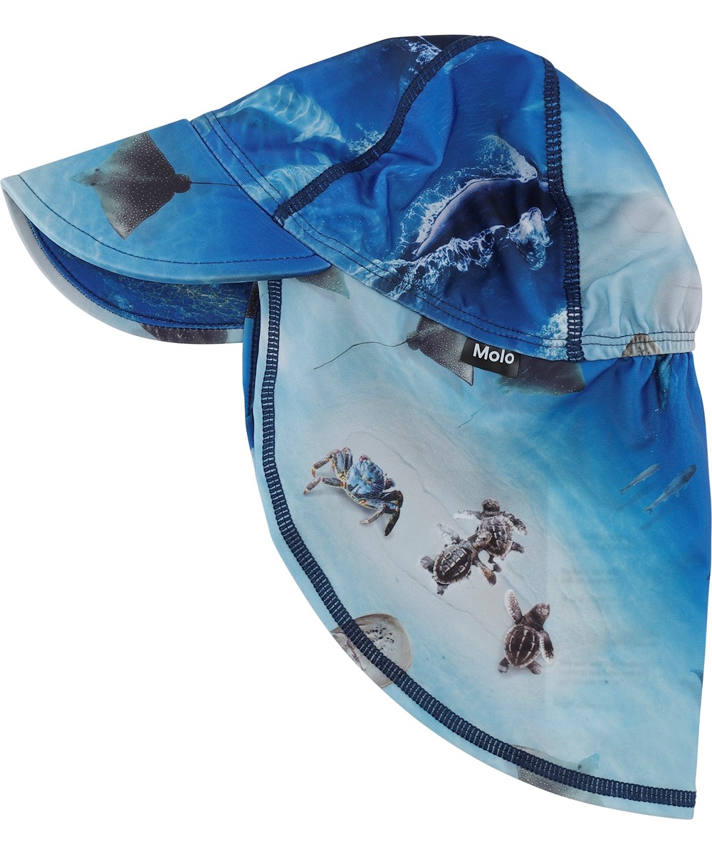 Nando - Above Ocean - Blauer Sonnenhut mit Meeres Print