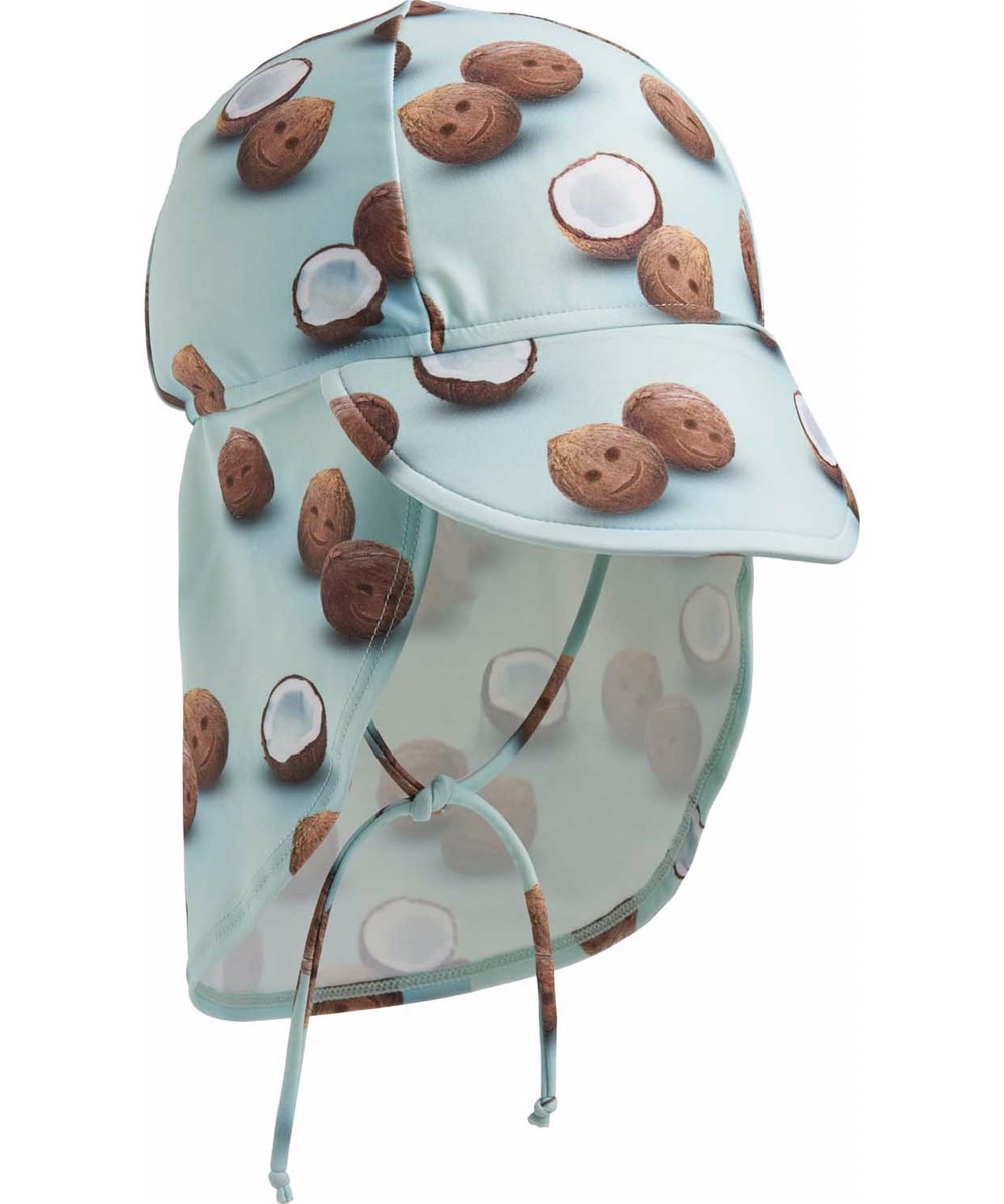 Nando - Coquitos - Dehnbarer hellblauer Sonnenhut für Kinder aus recyceltem Polyester mit UV-Schutz 50+.
