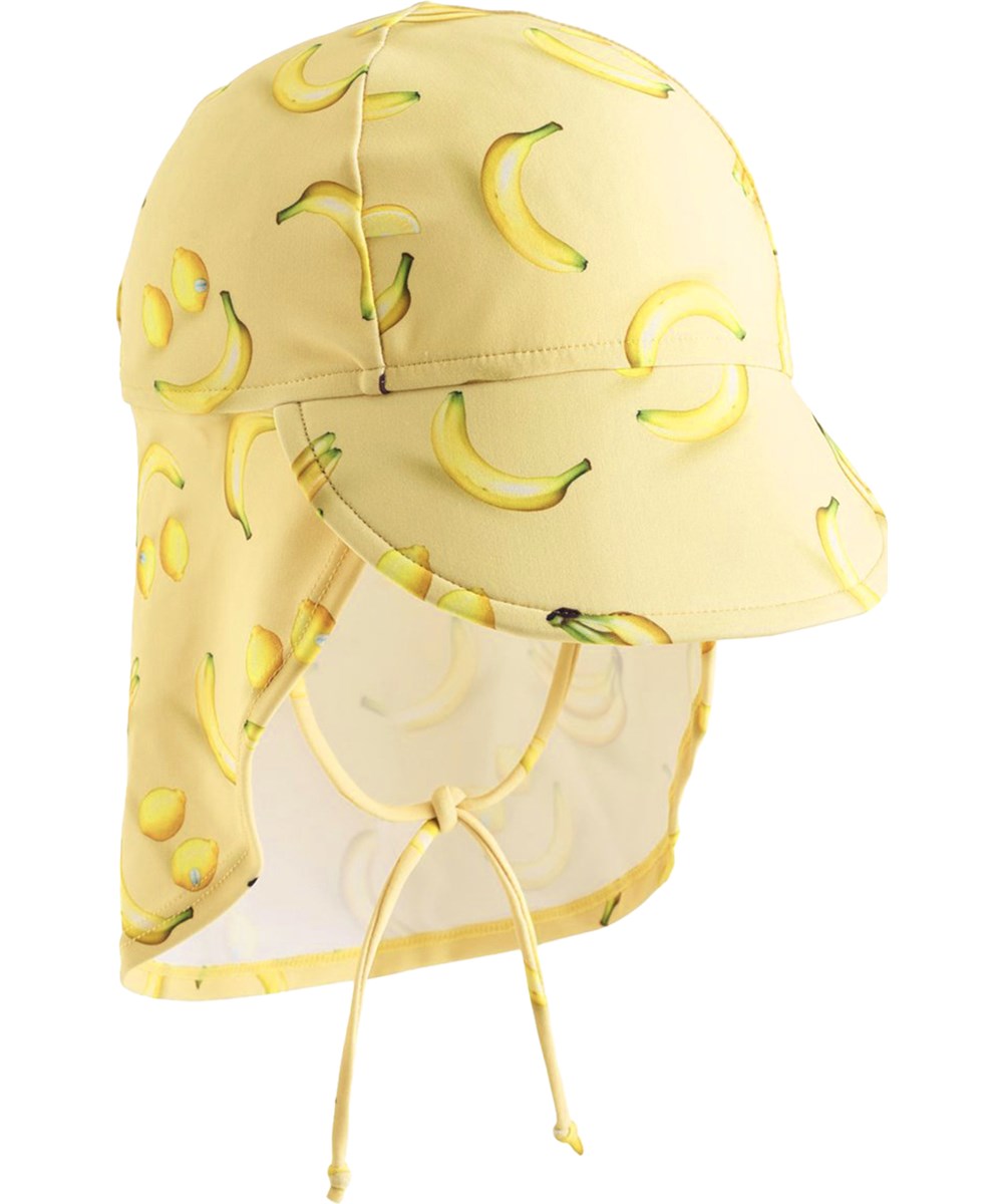 Nando - Lemon Banana - Dehnbarer Sonnenhut mit Bananenprint für Kinder aus recyceltem Polyester mit UV-Schutz 50+.