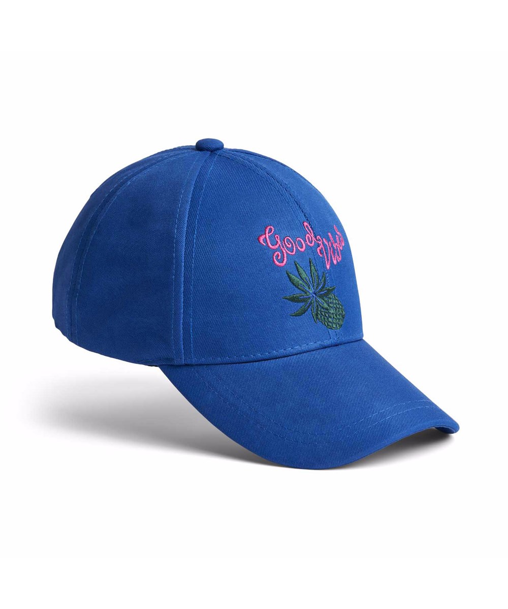 Sebastian - Sparkling Fruit - Sportliche blaue Kappe für Kinder mit gebogenem Schirm und verstellbarem Nackenverschluss für eine perfekte Passform.