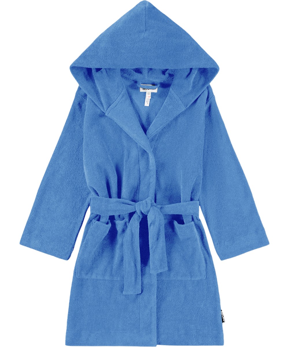 Wyn - Blue Tide - Blauer Bademantel für Kinder aus superweichem, biologischem Baumwollfrottee