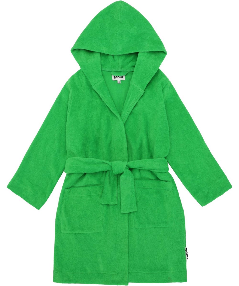 Wyn - Classic Green - Grüner Bademantel aus superweichem Öko-Baumwollfrottee.