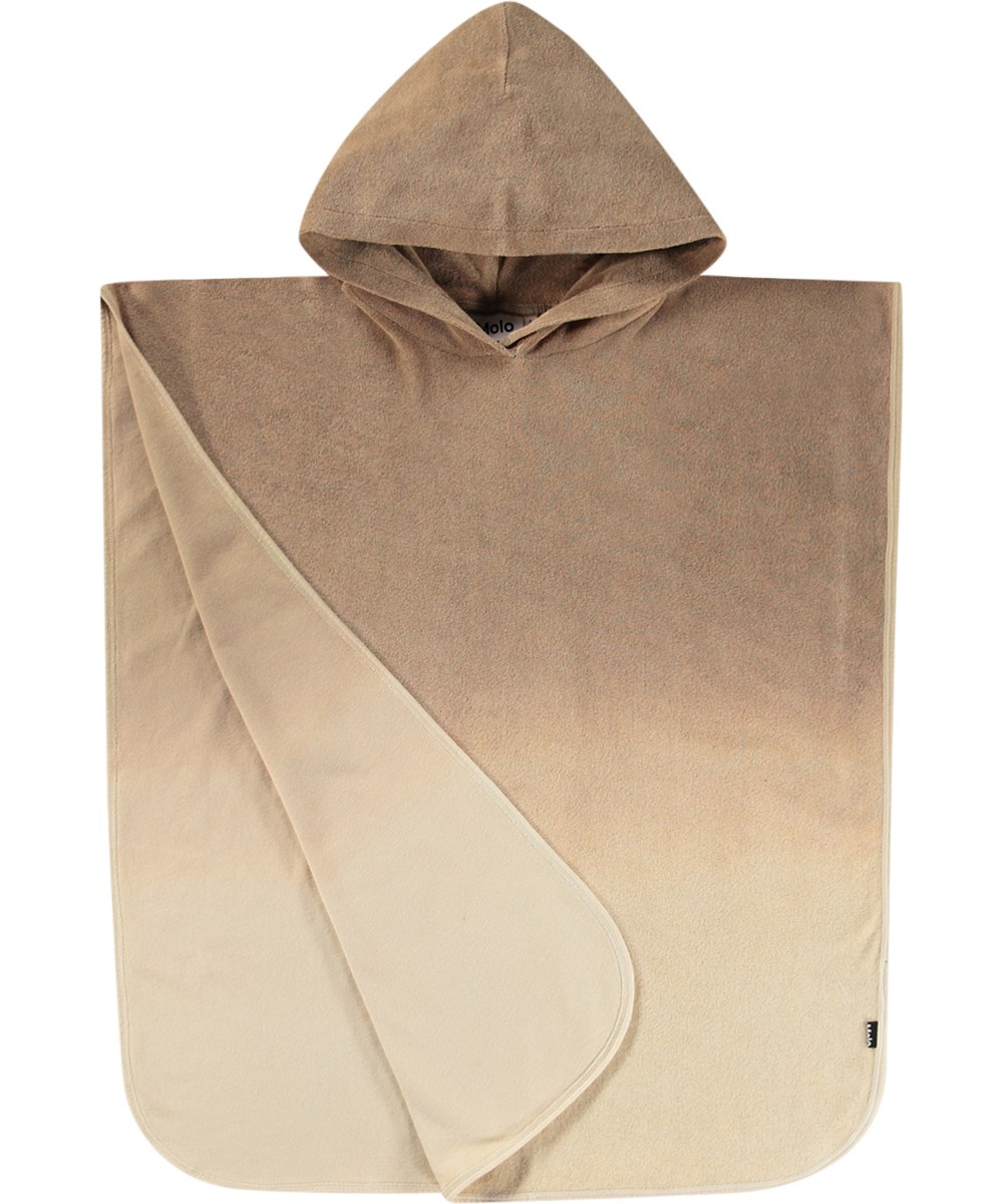 Beach Cover Up - Sandalwood - Brun badeponcho til børn med hætte i blødt bomulds frotté.