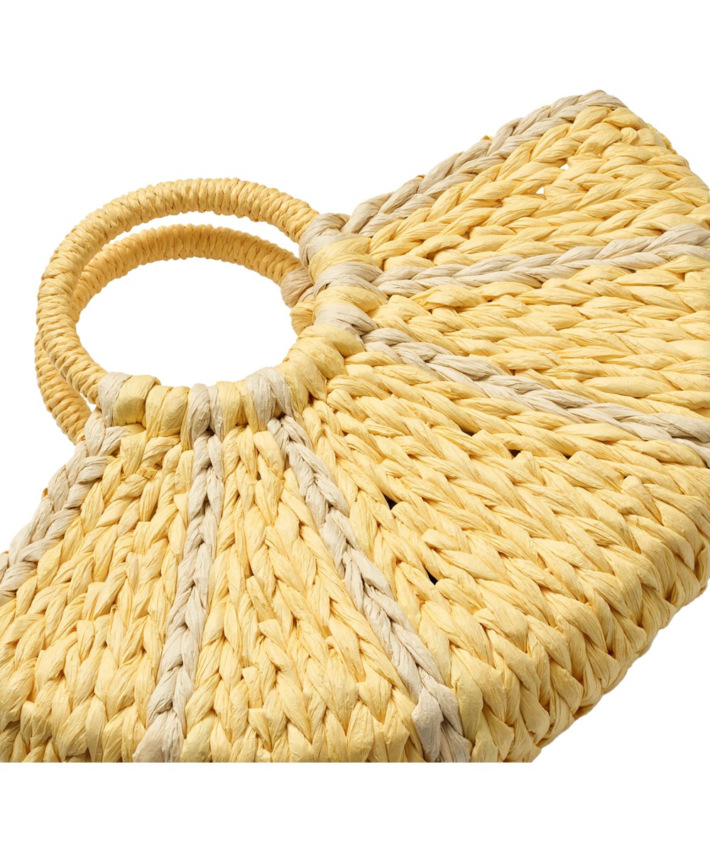 Lemon Straw Bag - Lemon Cake - Gul og beige stråtaske til børn.