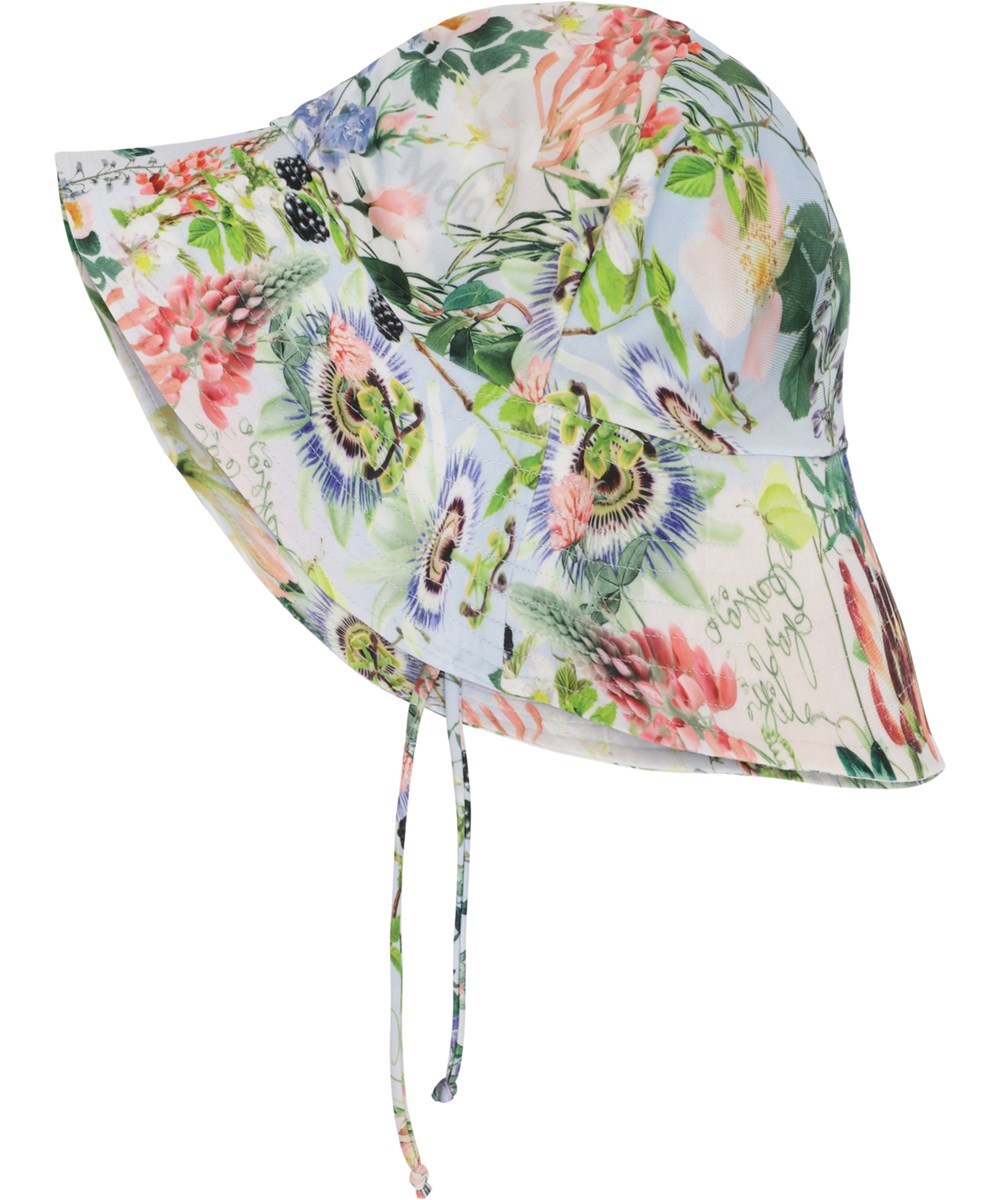 Nuka - Passion For Life - Solhat i lyseblå med print af blomster