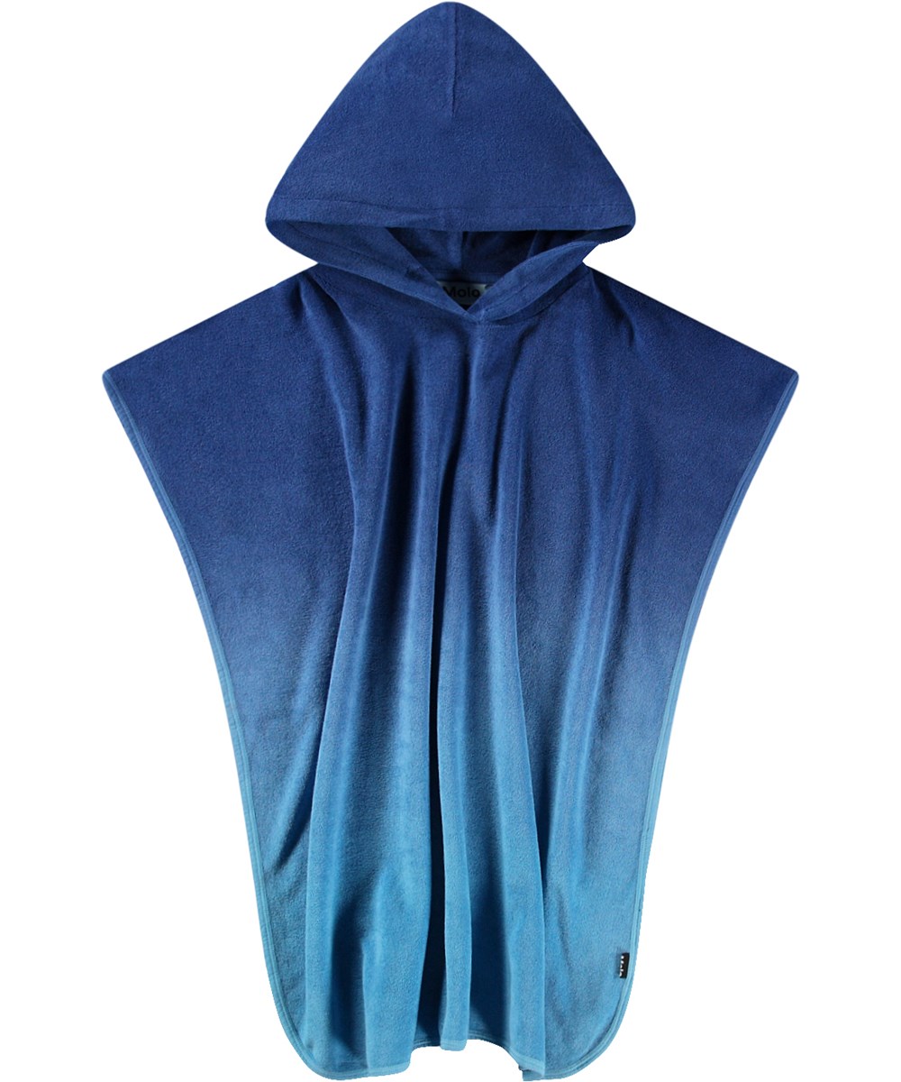 Beach Cover Up - Mazarine Blue - Blue children's hooded bath poncho in soft cotton terry.