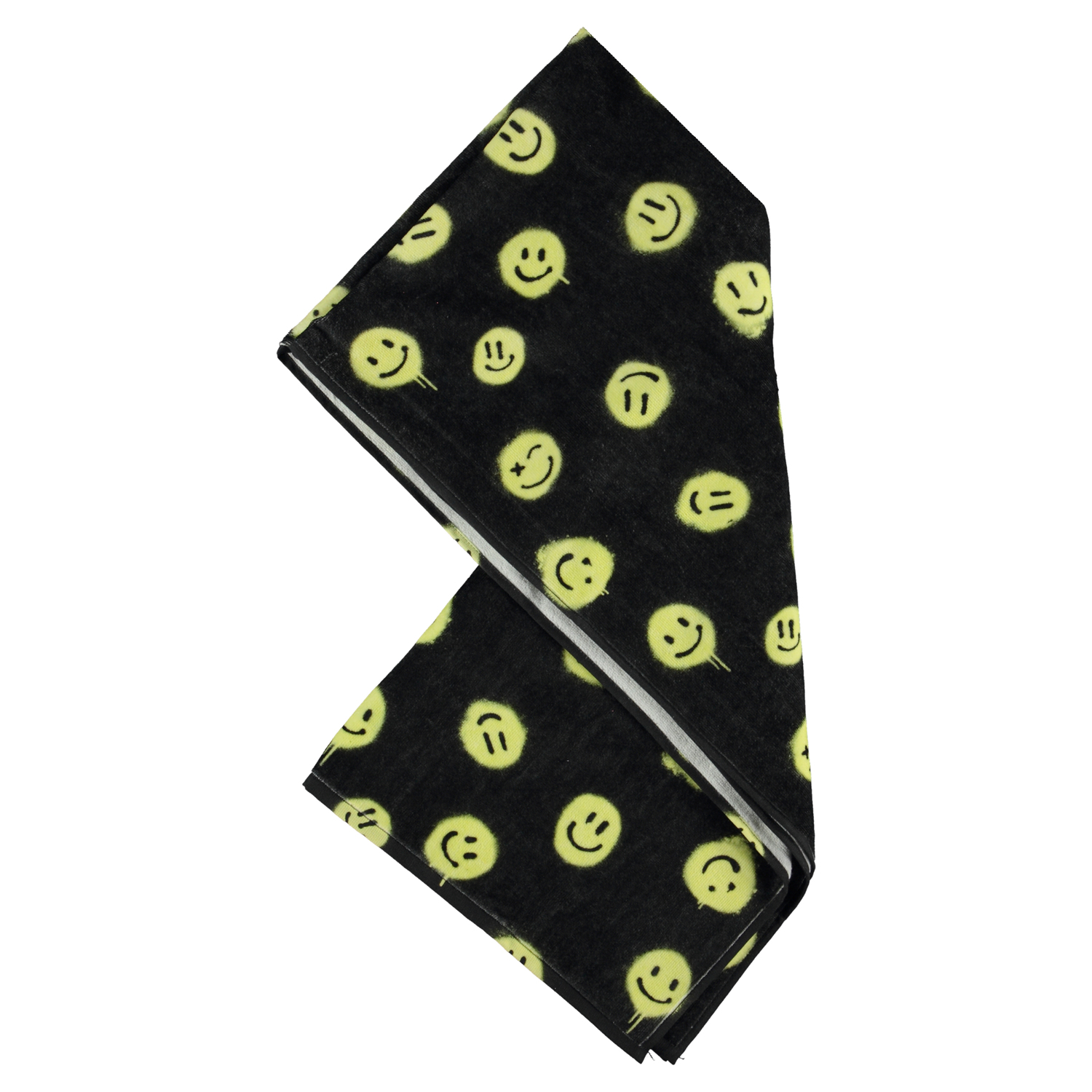 Beach Towel Happy Sunny Black beach towel with smiley face print Molo