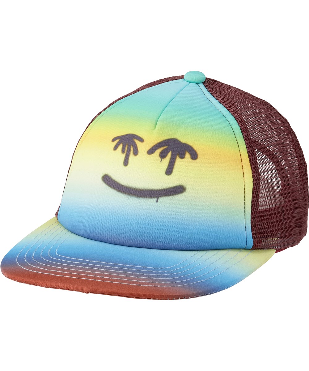 Big Shadow - Palm Spray Face - Multi-coloured cap with palm tree print and mesh 