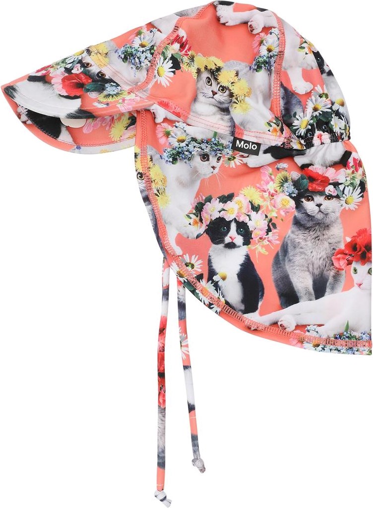 Nando - Flower Power Cats - UV baby sun hat with cats and flowers 