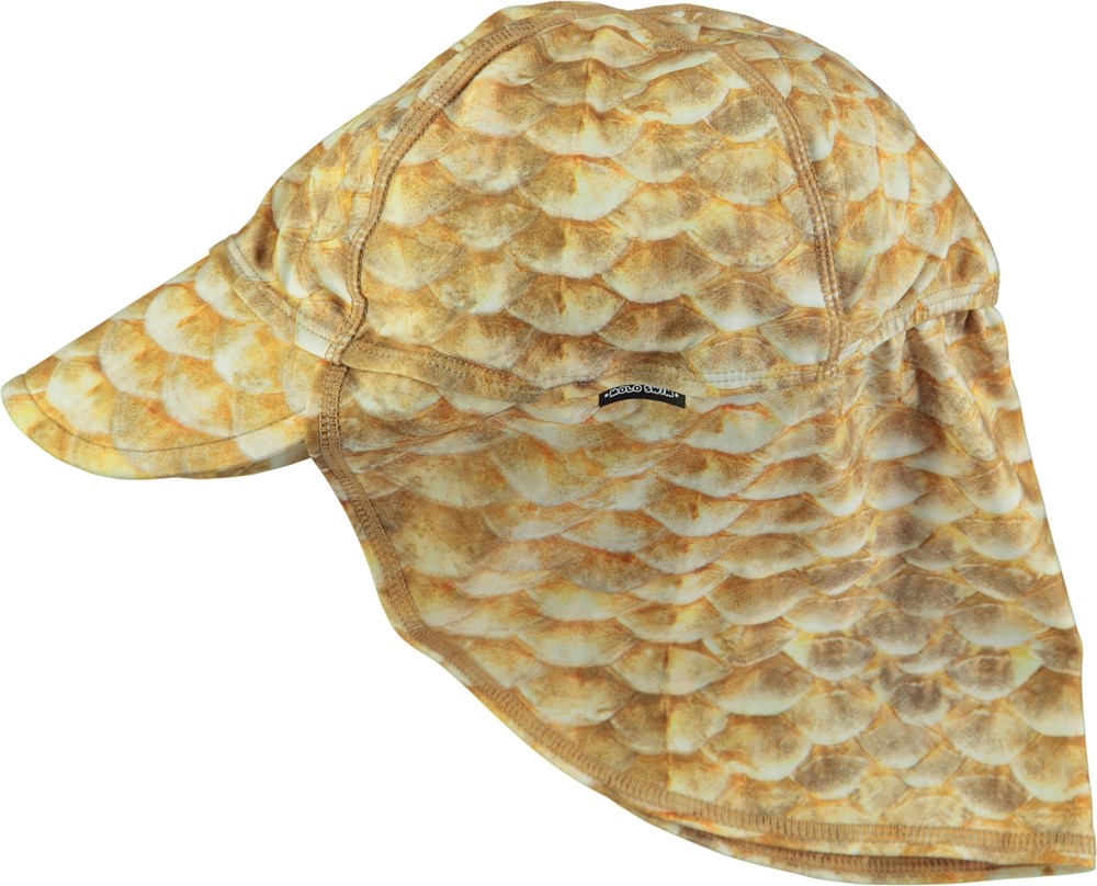 Nando Gold Fishshell Coloured Sun Hat With Fish Print Molo Nando Gold Fishshell Coloured Sun Hat With Fish Print