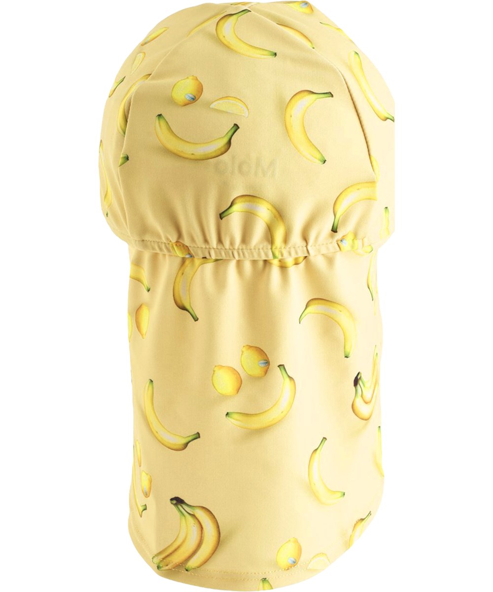 Nando - Lemon Banana - Stretchable sun hat with banana print for children made from recycled polyester with UV protection 50+.