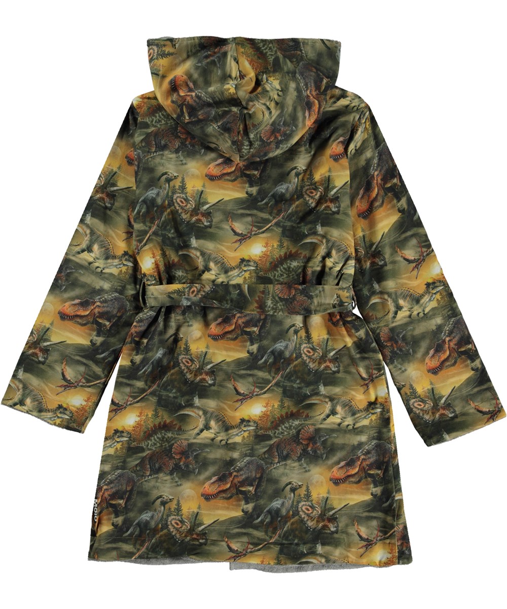 Wave - Dino Dawn - Organic dressing gown with dinosaur print