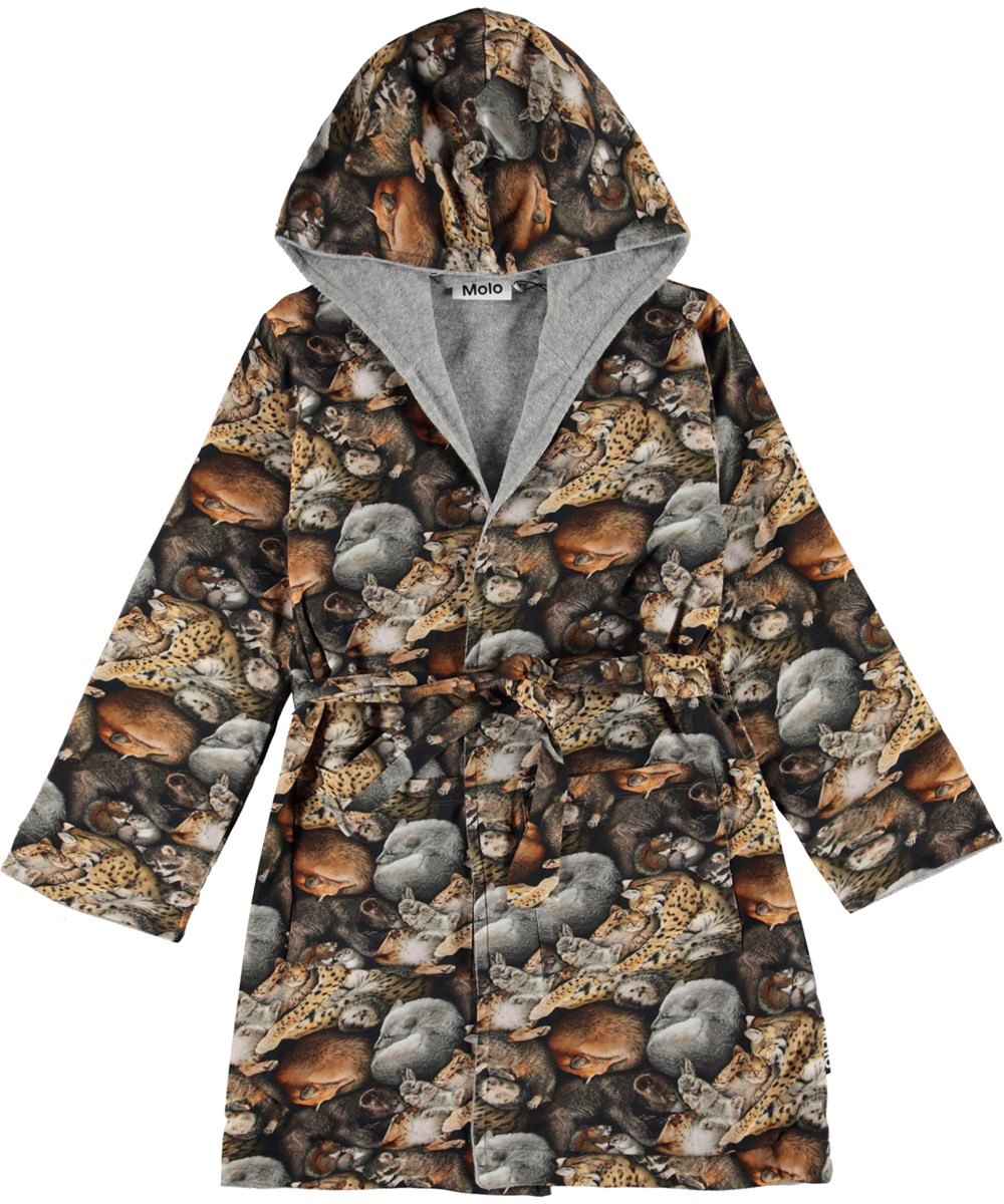 Wave - Hibernation - Organic bathrobe with sleeping animal print