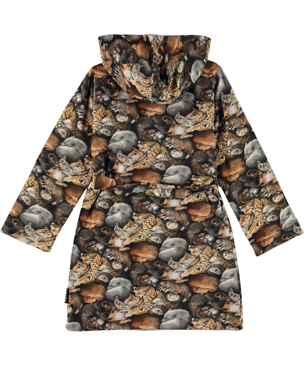 Wave - Hibernation - Organic bathrobe with sleeping animal print
