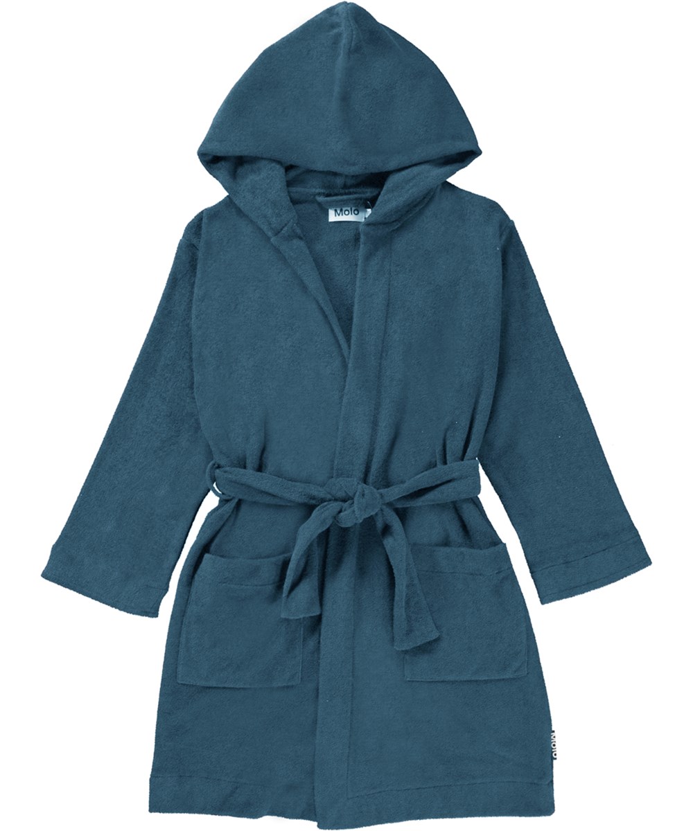 Wyn - Atlas Blue - Organic dark blue bathrobe