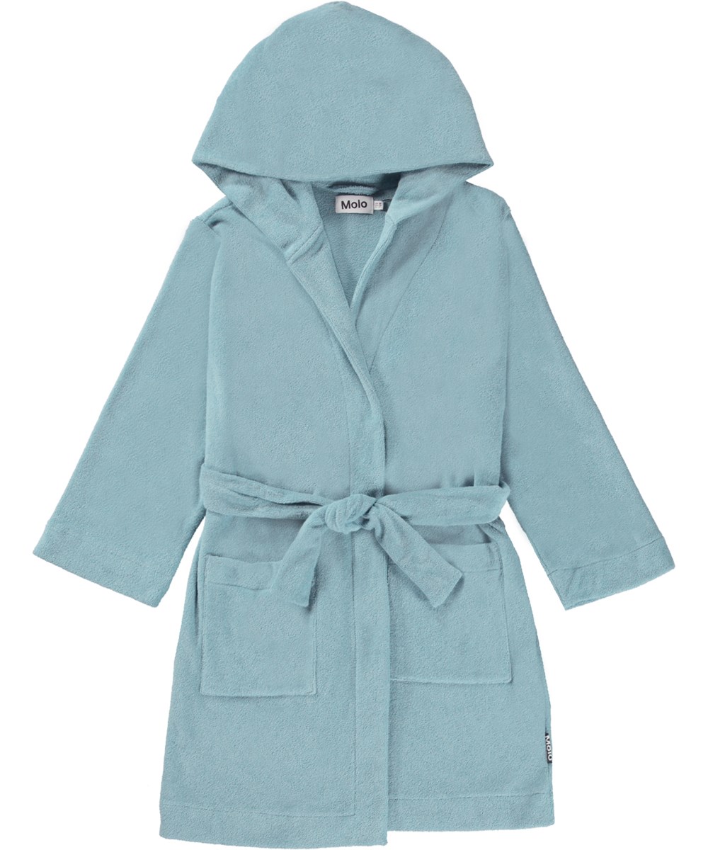 Wyn - Calm - Soft dressing gown in lightweight, tightly woven light blue terry 