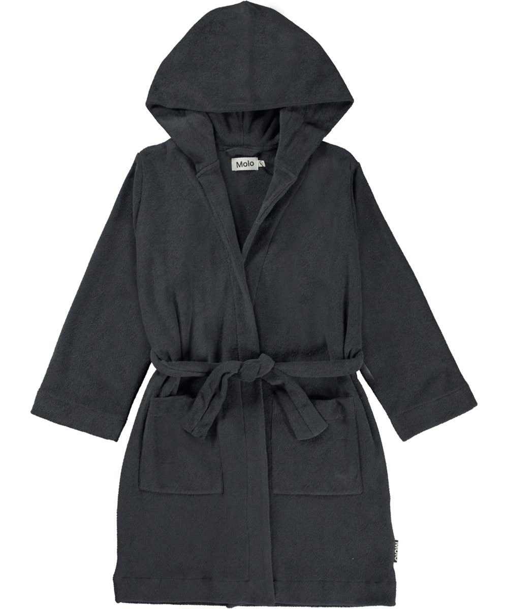 Wyn - Dark Sky - Soft dressing gown in lightweight, tightly woven dark blue terry