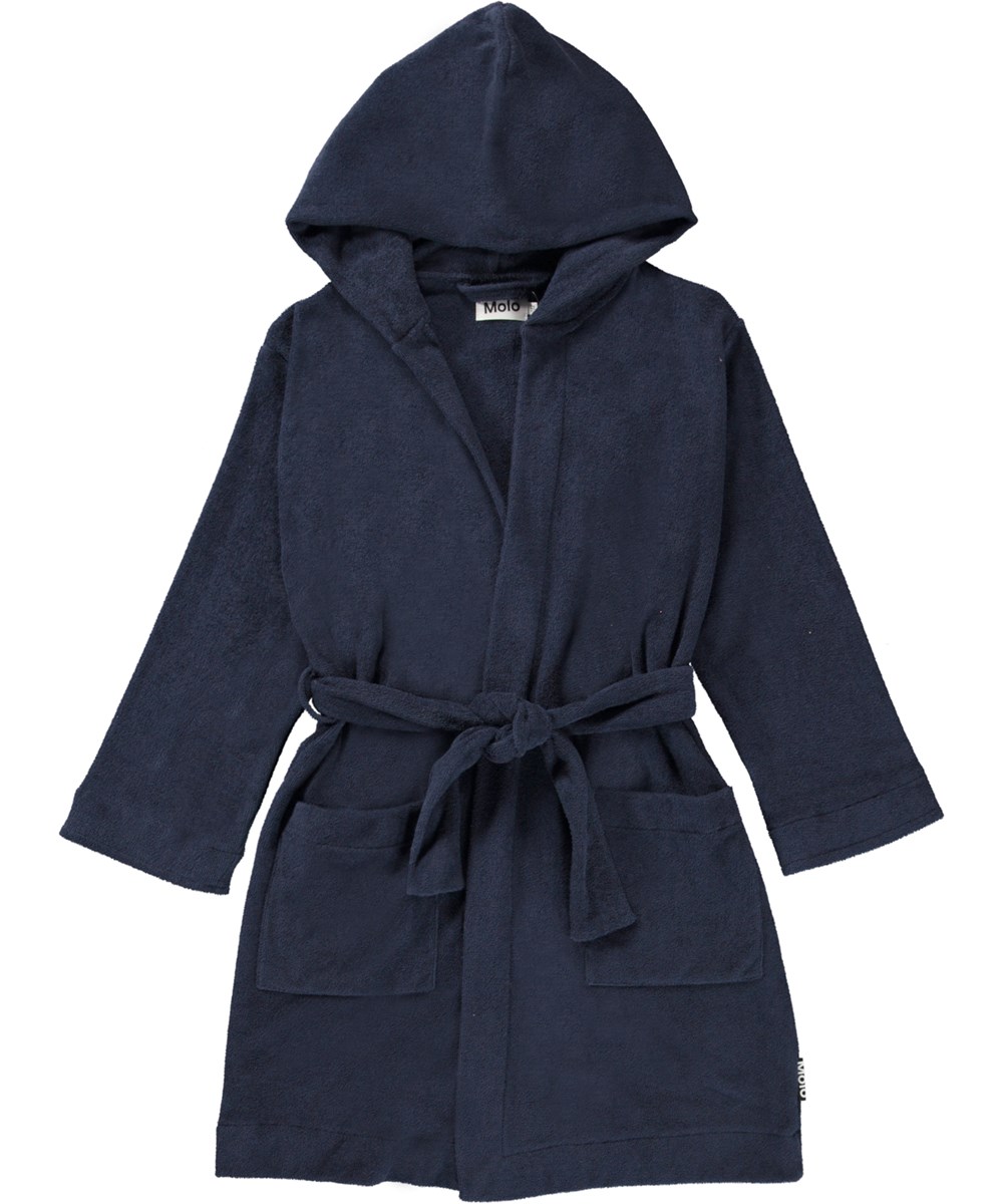 Wyn - Galaxy Blue - Blue organic terry cloth bathrobe