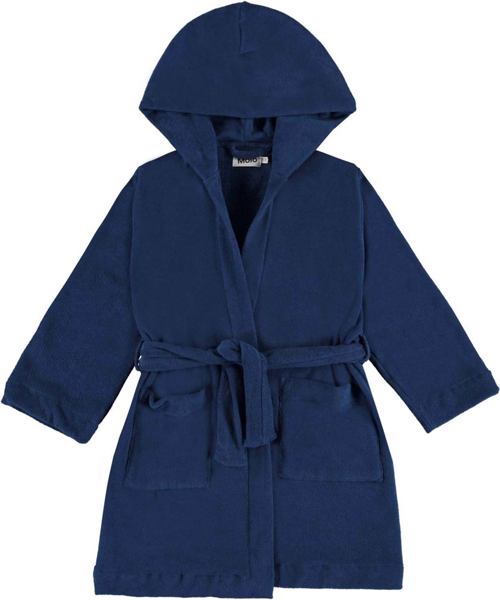 Wyn - Naval Blue - Blue organic bathrobe