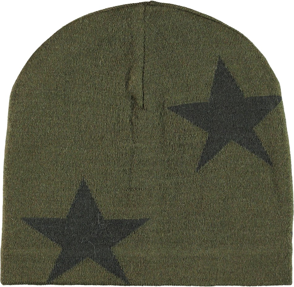 Colder - Vegetation - Green knit hat with stars 