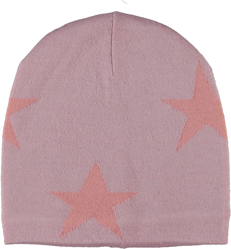 Colder - Berry Ice - Pink knit hat with stars