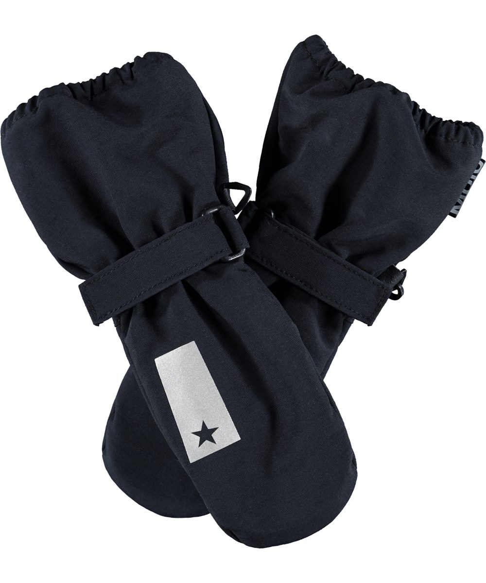 Igor - Black - Recycled black windproof and waterproof mittens 