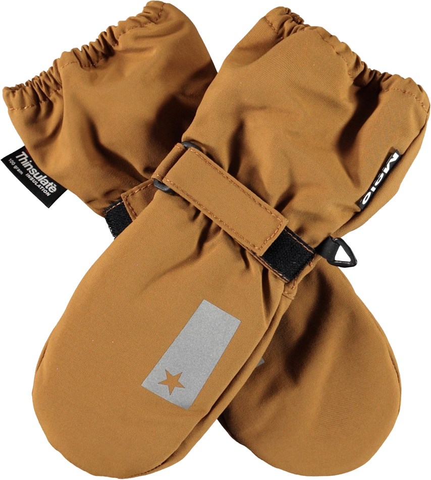 Igor - Earthy - Recycled waterproof mittens in brown