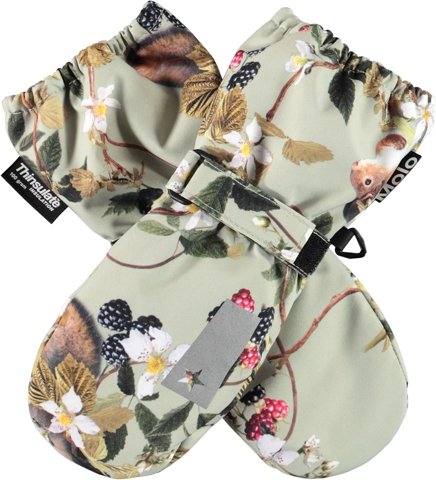 Igor - Forest Life - Recycled waterproof mittens in berry print