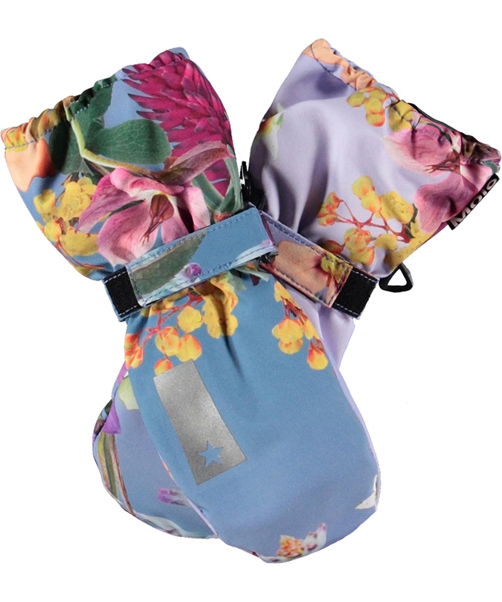 Igor - Gradient Bloom - Multicoloured, waterproof and breathable mittens for children with floral print and 3M™ Thinsulate™ insulation.