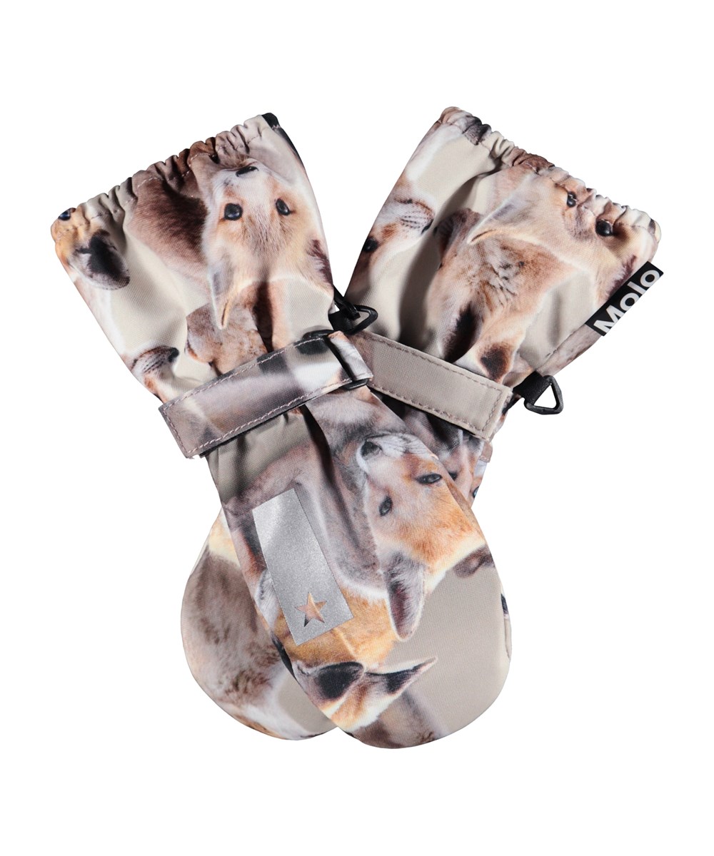 Igor - Playing Foxes - Waterproof and breathable mittens for children with fox print and 3M™ Thinsulate™ insulation.