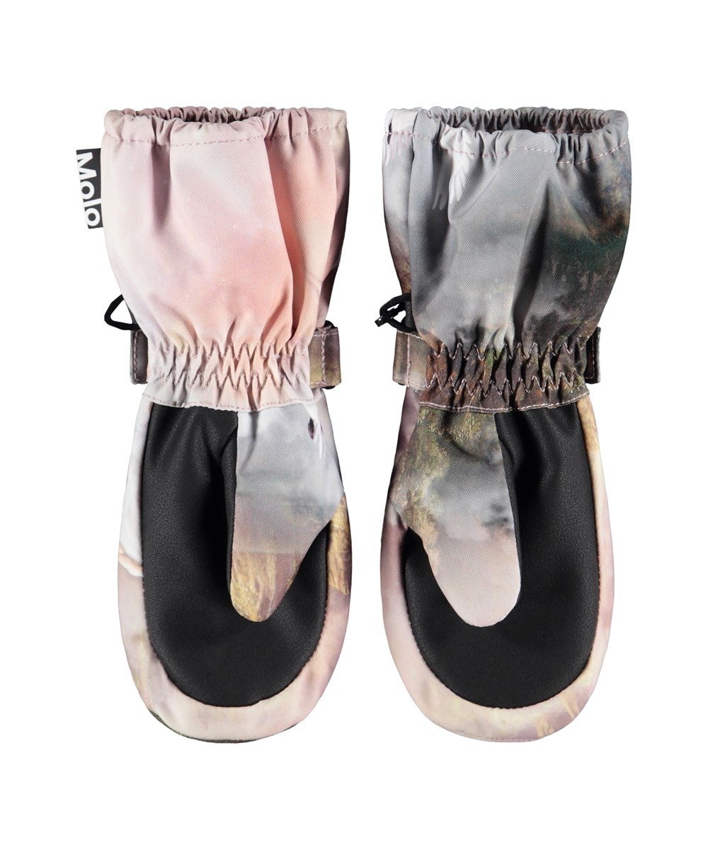 Igor - Utopia - Rose waterproof and breathable mittens with unicorn print for children with 3M™ Thinsulate™ insulation.