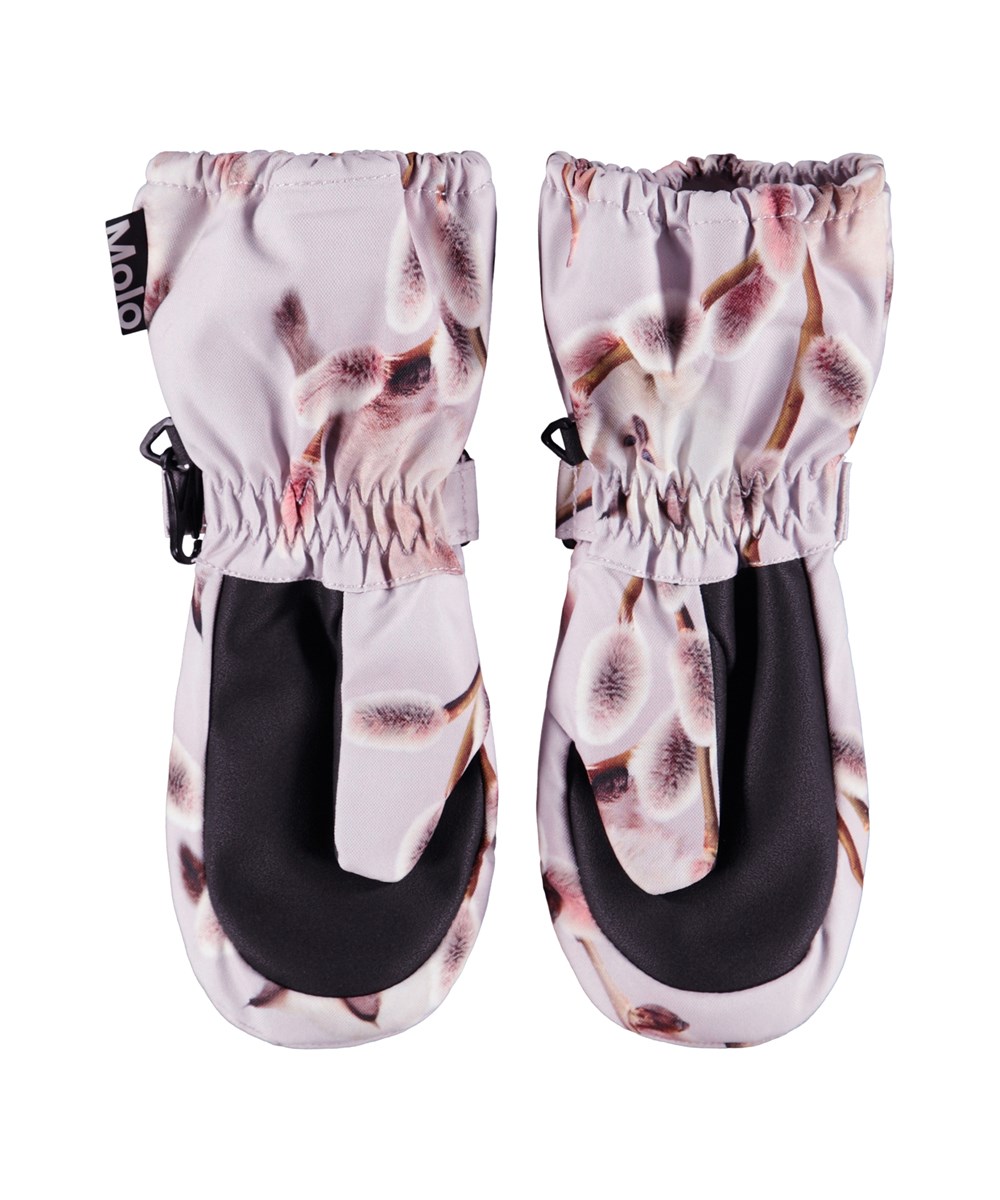 Igor - Willow Kitten - Light grey waterproof and breathable mittens for children with cat print and 3M™ Thinsulate™ insulation.