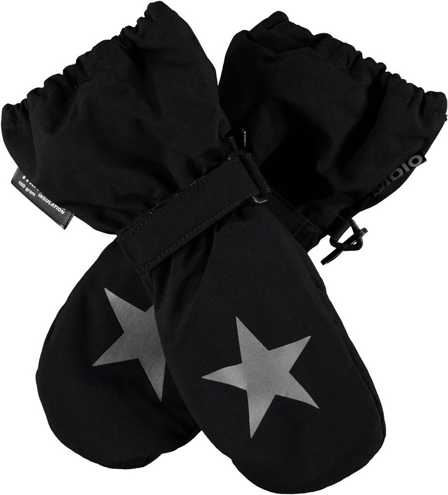 Igor - Black - Recycled black winter mittens 