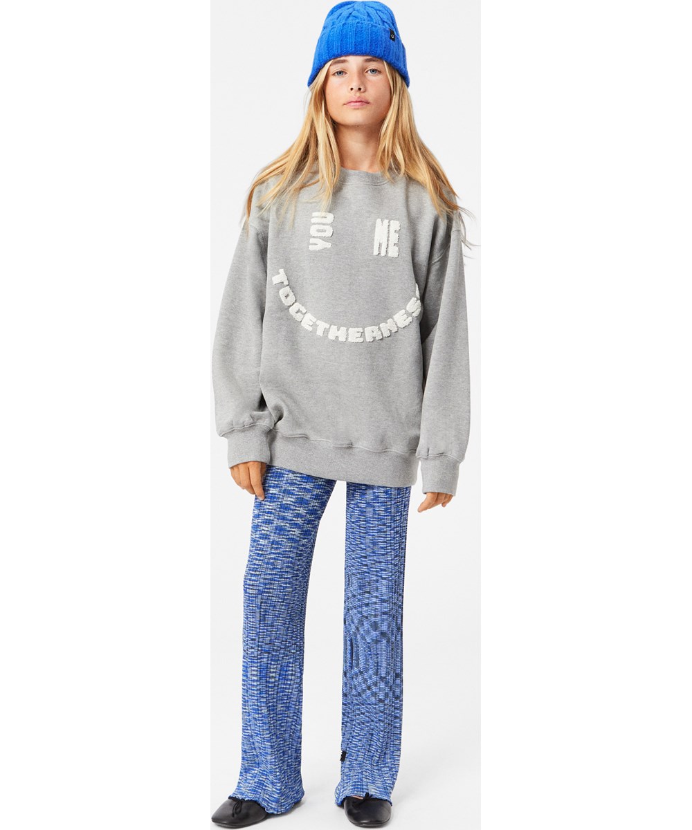 Kaisha - Lapis Blue - Blue cable-knit beanie with roll up.