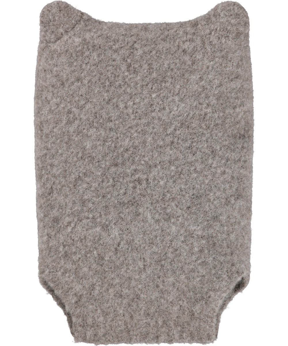 Kallan - Echo - Brown balaclava for children in a wool blend with cute ears.