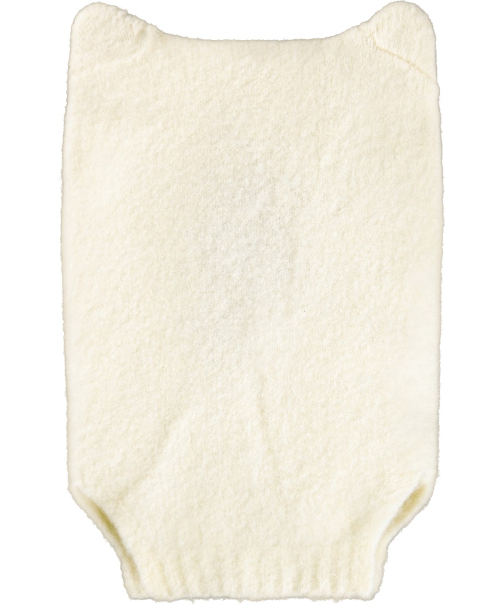 Kallan - White Noise - Off-white balaclava for children in a wool blend with cute ears.