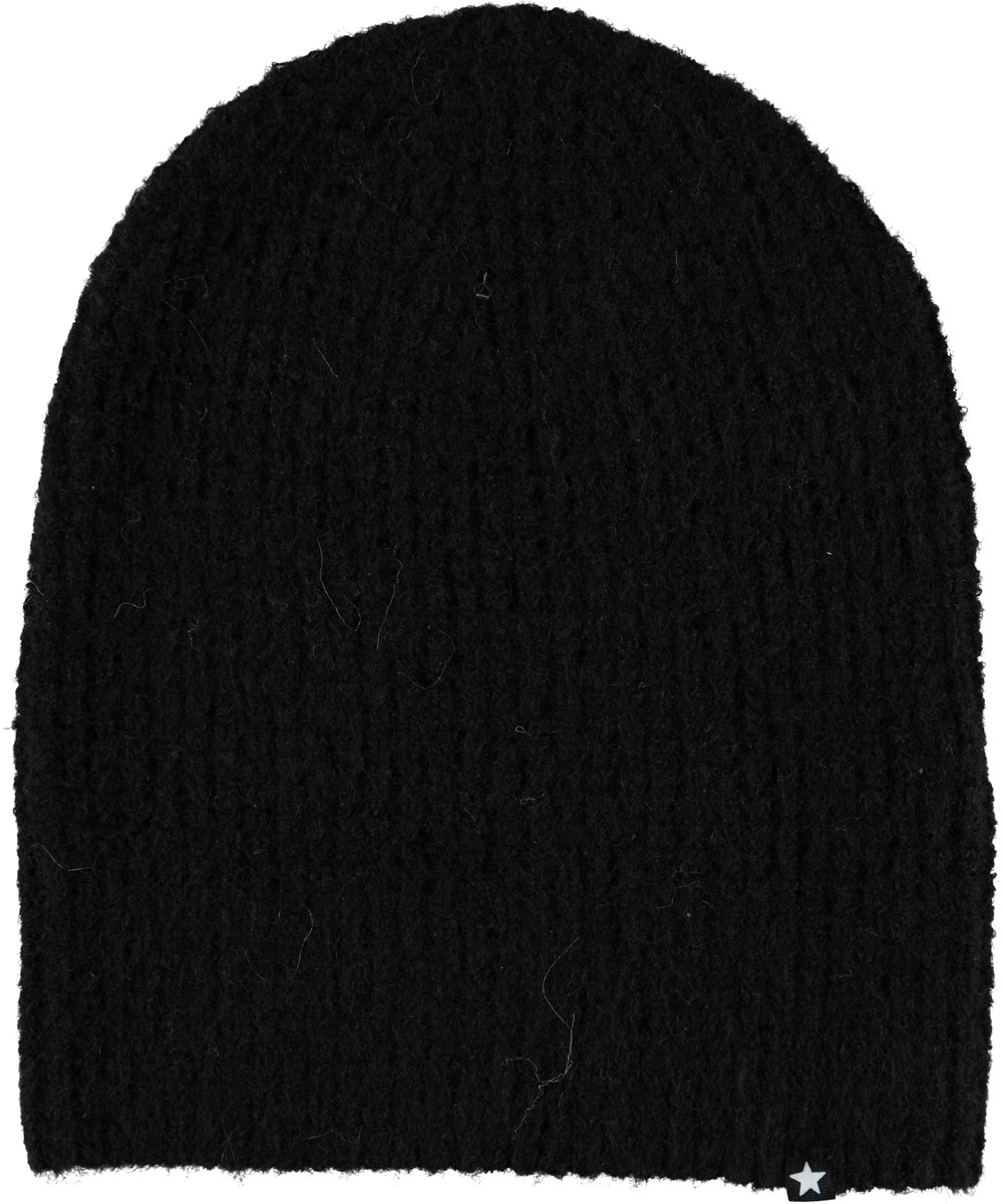 Kara - Black - Black hat with mohair. 