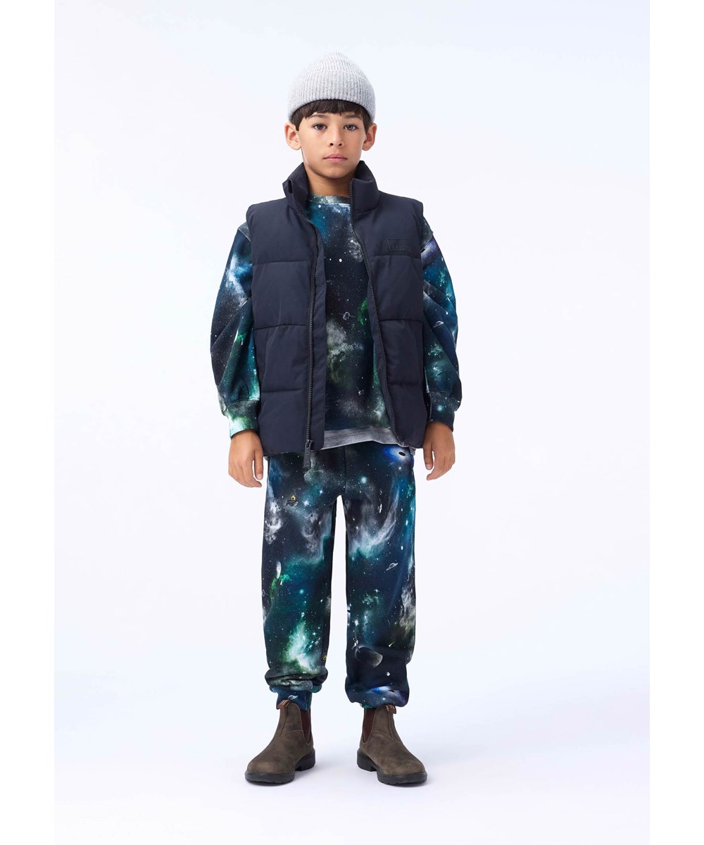 Karl - Grey Melange - Grey rib-knitted beanie in a wool blend  for children.