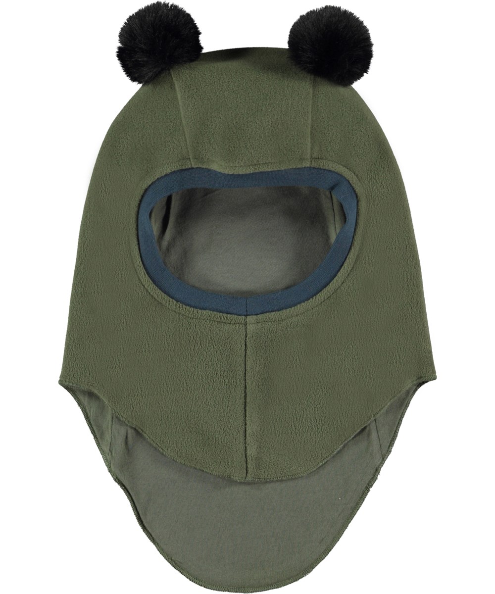 Kay - Dusty Green - Dark green fleece balaclava