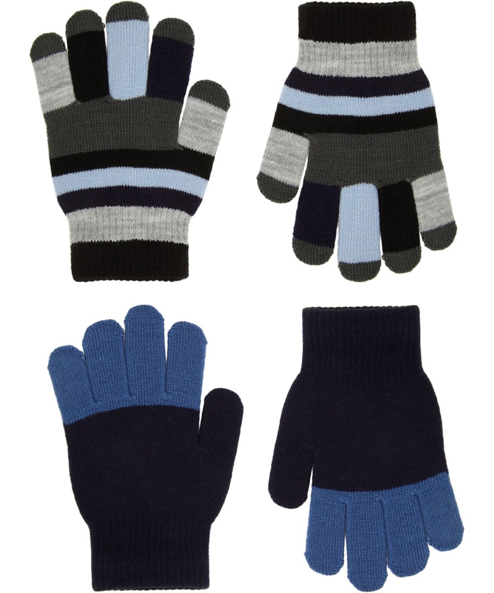 Kei - Calm Fjord - 2-pack of knitted gloves for children