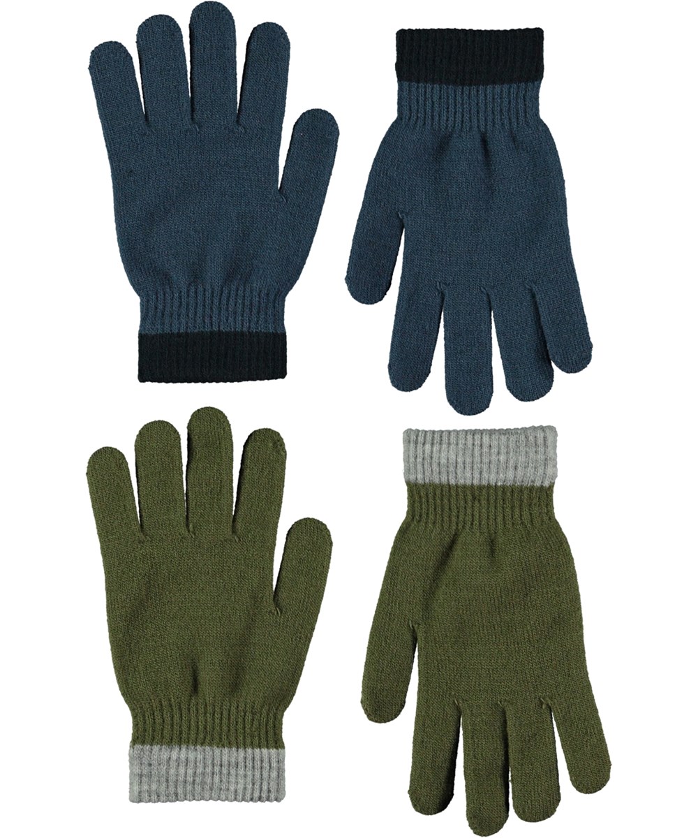 Kello - Growth - Two pairs of blue and green knit gloves