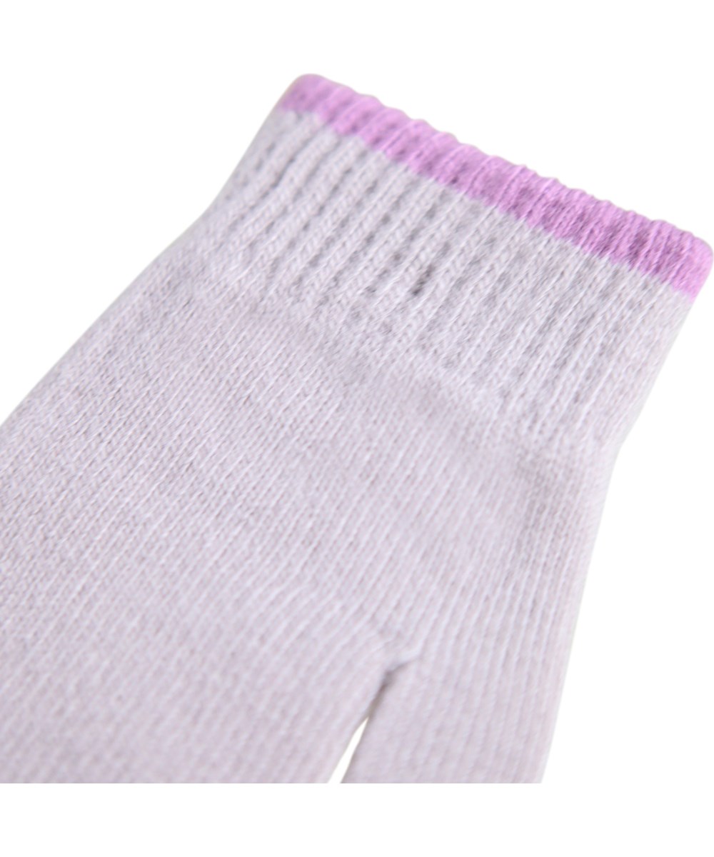 Kenny - Lilac Marble - 2-pack knitted gloves for children in purple and beige