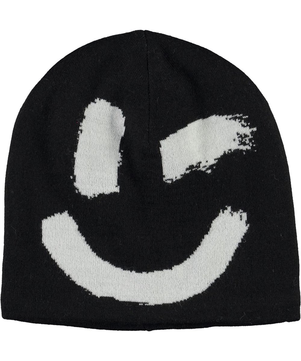 Kenzie - Black - Black hat with smiley face