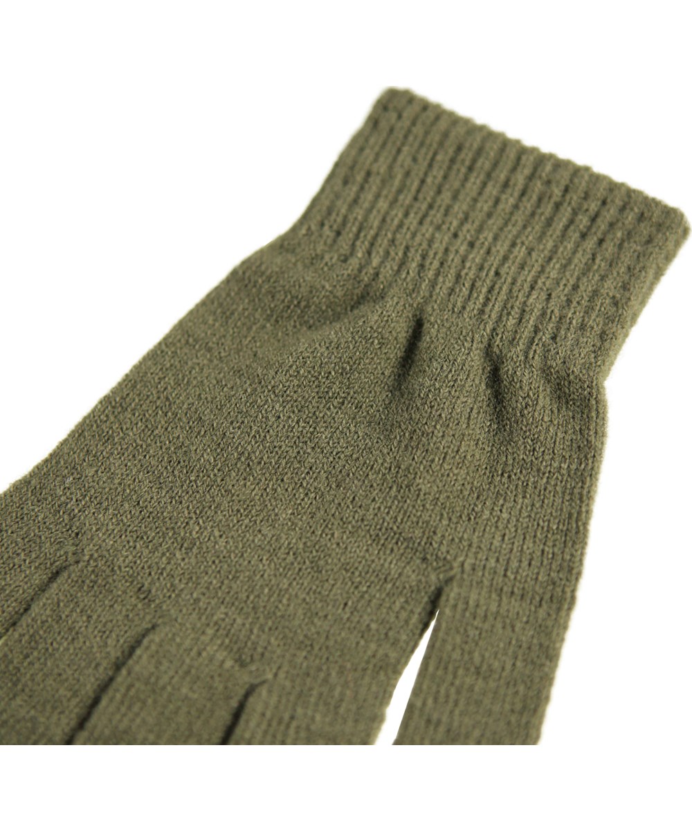 Kiddy - Bark Green - 2-pack of knitted gloves in green and blue for children.