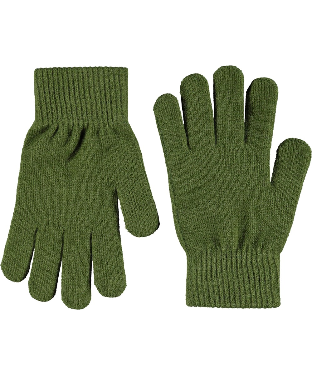 Kiddy - Purple Ray - 2-pack knitted gloves in green and pink for children.