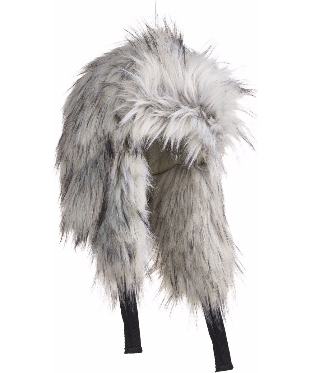 Kira - Greyish - Grey hat in fake-fur style for children.