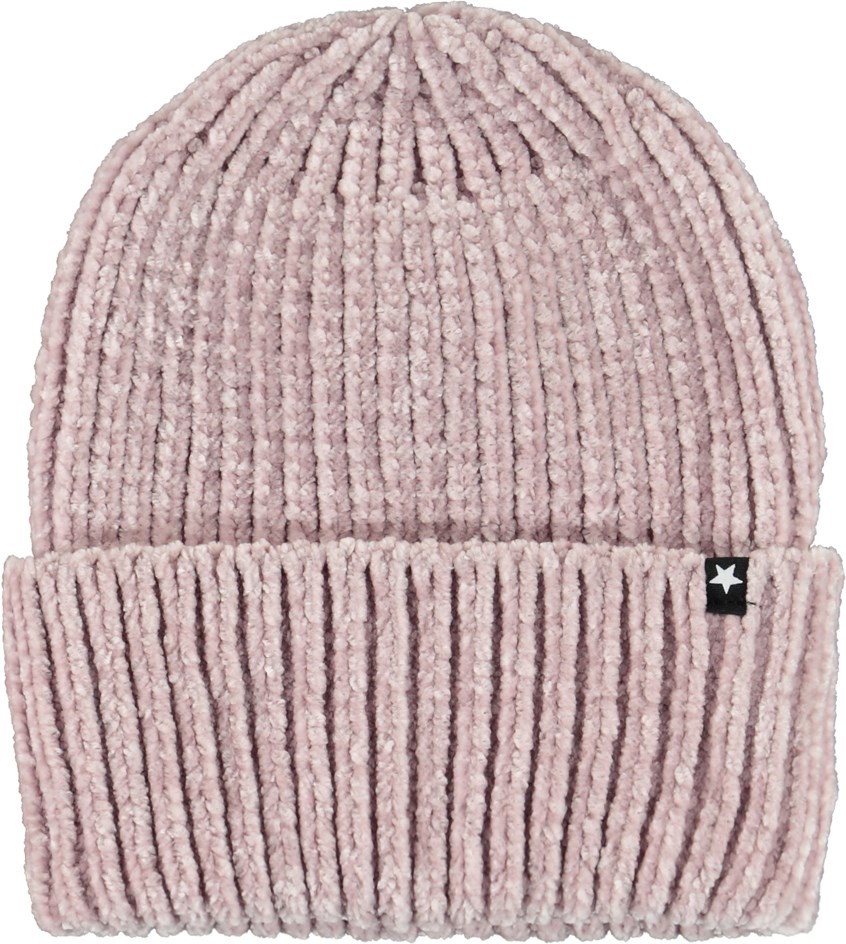 Kitty - Crocus - Rose chenille knit hat