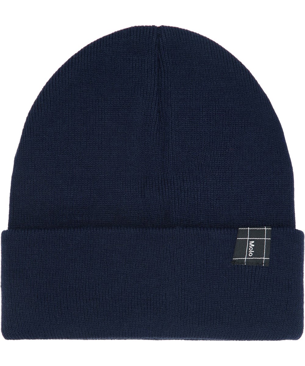 Kruz - Dark Night - Navy blue beanie in soft fine knit for children